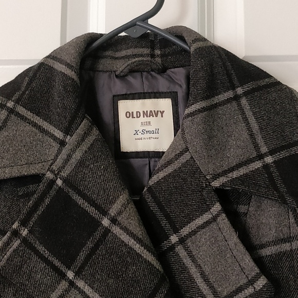 Old Navy Plaid Pea Coat - Picture 3 of 7